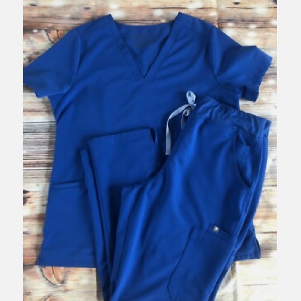 Figs Denim Blue Scrub Set